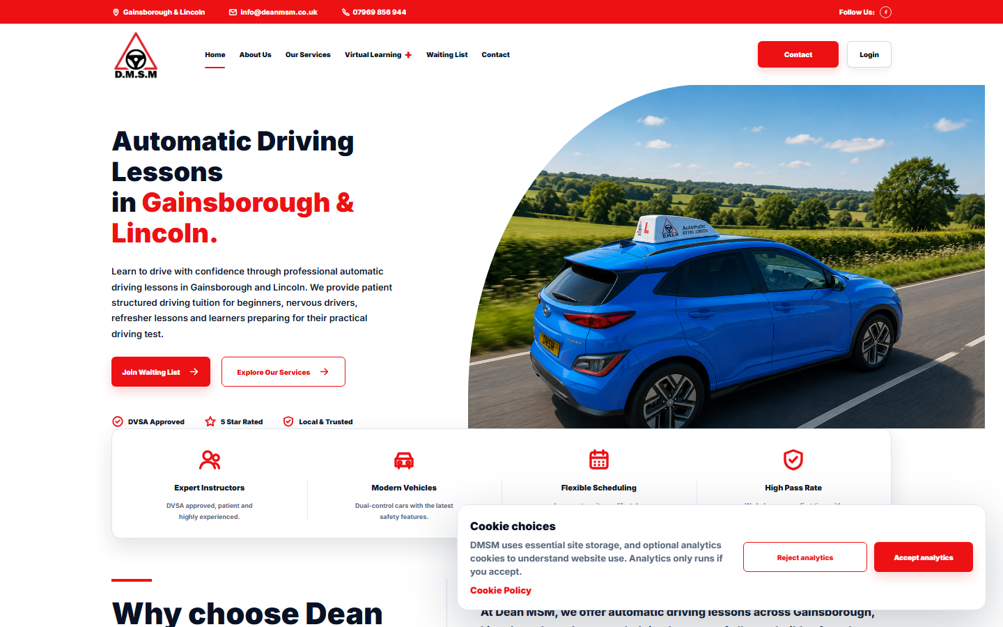Dean MSM website homepage